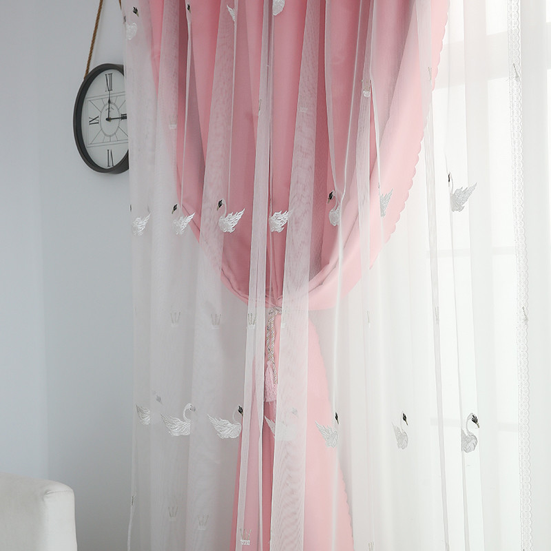 Linen Blackout White Curtain Sheer Fabric 52*84inch 100% Polyester