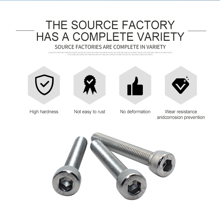 Hex socket head cap screws SS304 stainless steel DIN 912 bolts for OEM Customized Service