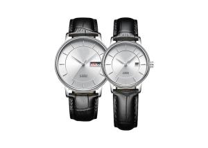 Quality Lovers Brown Automatic Watch , Stainless Steel Automatic Leather Strap Watch wholesale