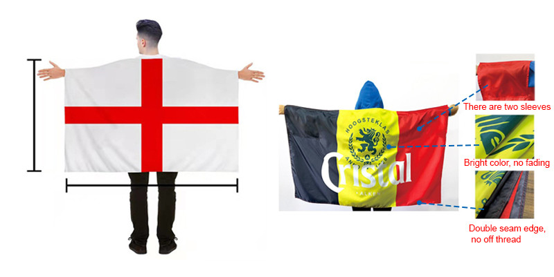Promotional Custom Printing Country Body Flag 90x150cm Durable