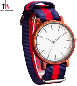 Quality DW Nylon Strap Wood Watch For Her Sandalwood Case Metal Dial Unisex Ebony wholesale