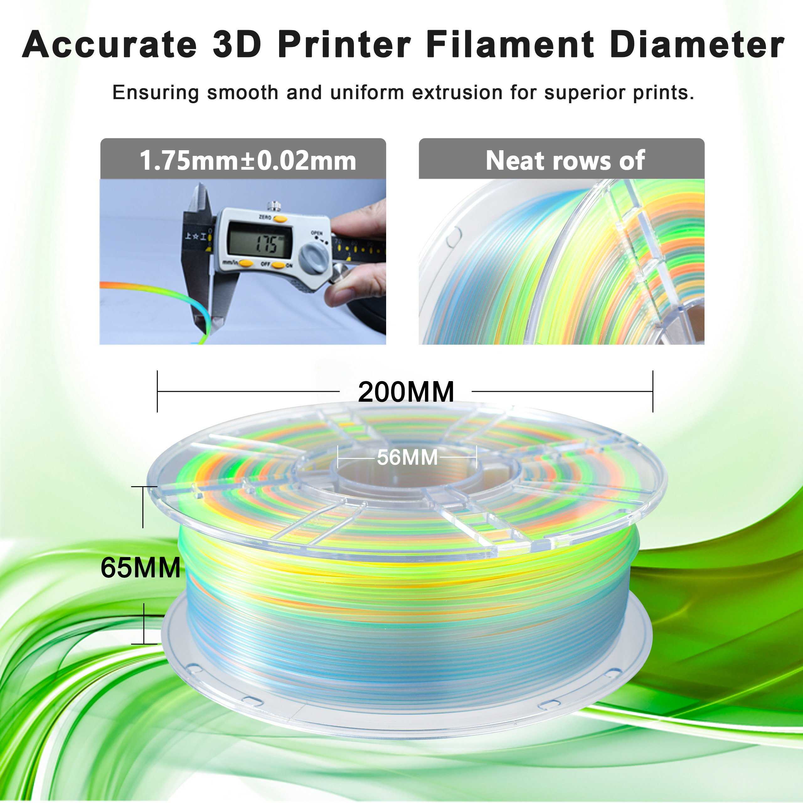 PLA+ Gradient Filament 1.75mm Gradient Tri-color Red Blue Green 1kg 3d Printing Filament