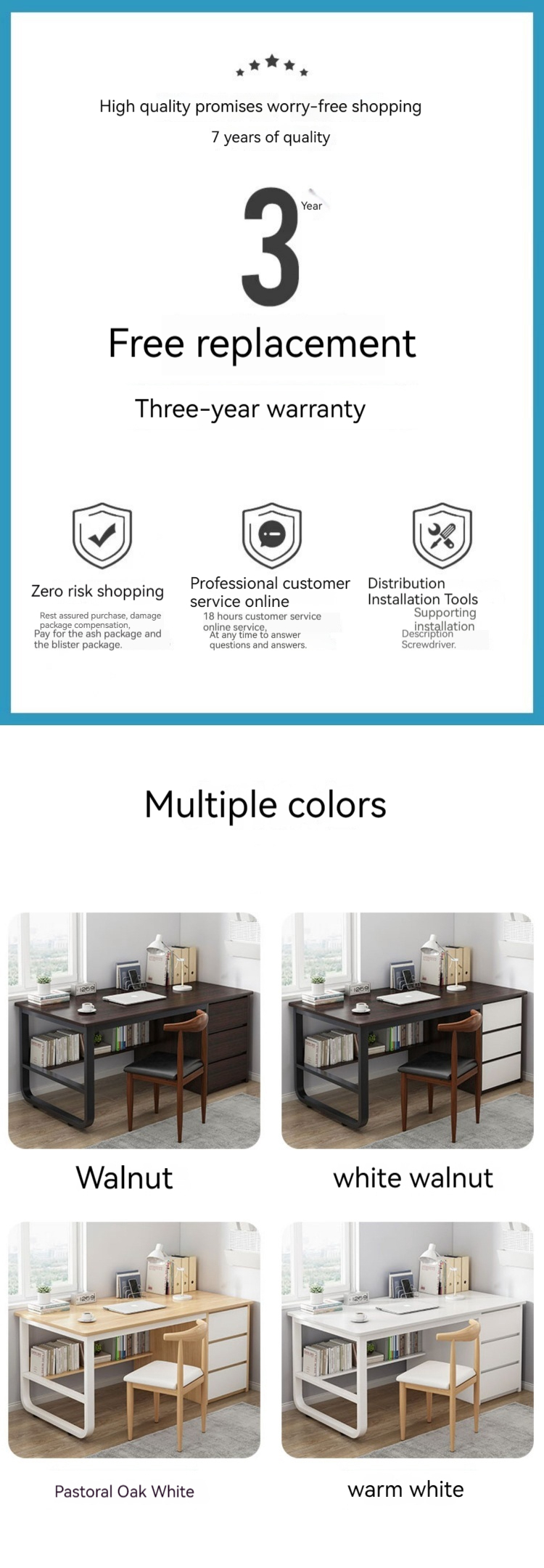 Modern Simple Office Desk with Drawer Customized Colors and Surface Material Other