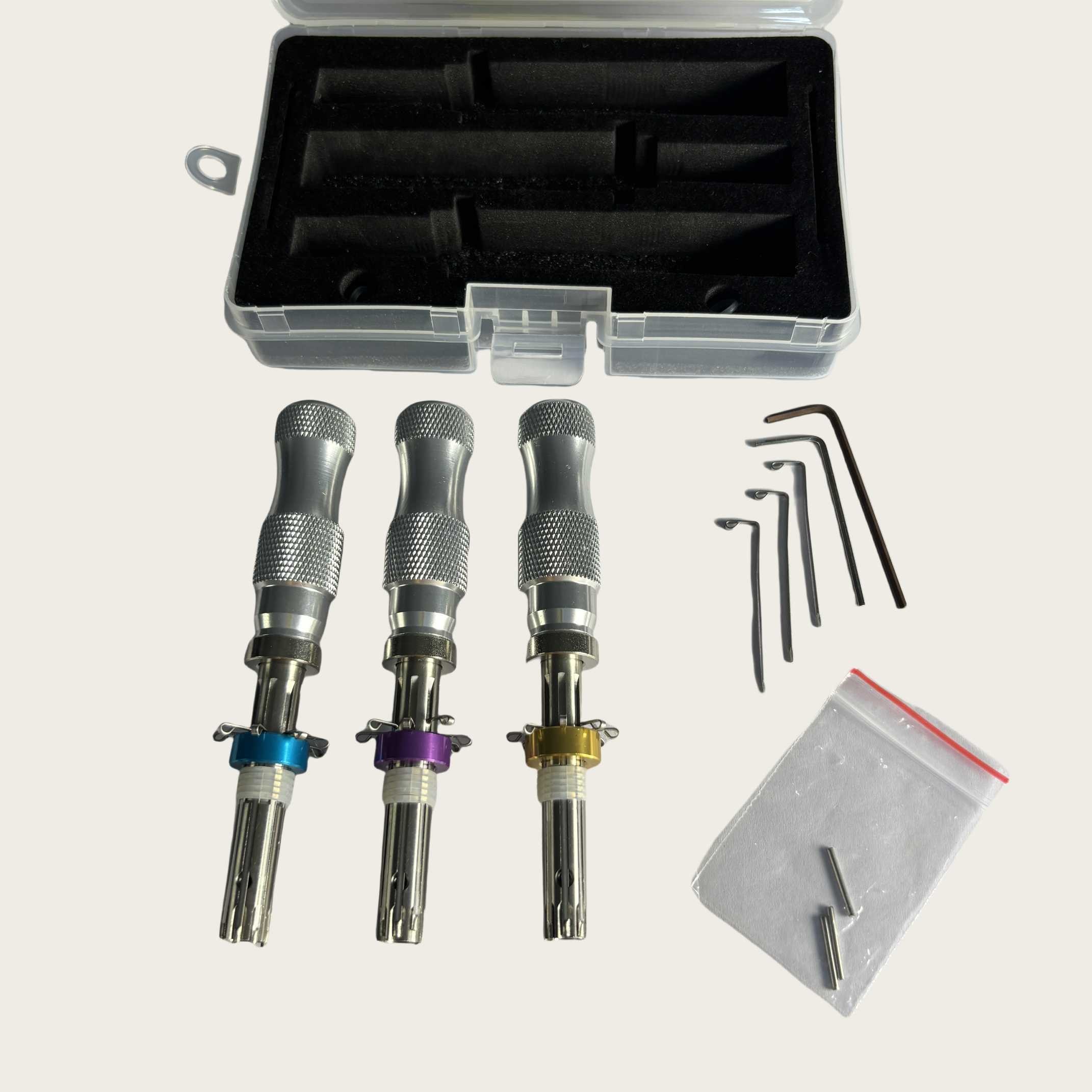 3pcs Tubular Pick Tool 7.0mm 7.5mm 7.8mm Tubular Lock Pick Set