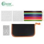 Green PS3301 33 Wood Burning Kit Tips 2 Stencils 12 Colored Pencils