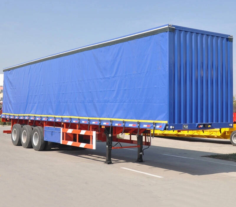 High Quality PVC Fabric Dry Van Cargo Curtain Side Tri-Axle Semi-Trailer