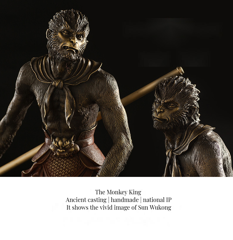 Custom 3D Alloy Copper Casting Monkey King Ornament for Anniversary Celebrations
