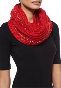 Quality Women Red Allover Chain Infinity Scarf wholesale