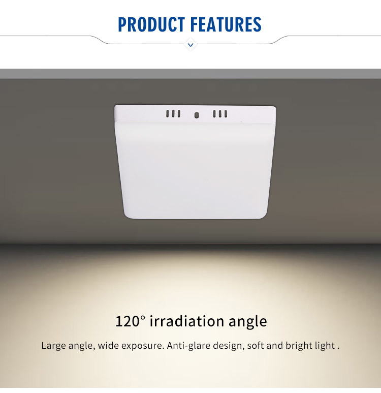 Aluminum Frameless IP44 Square Surface 18W 24W 36W 48W Led Panel Light