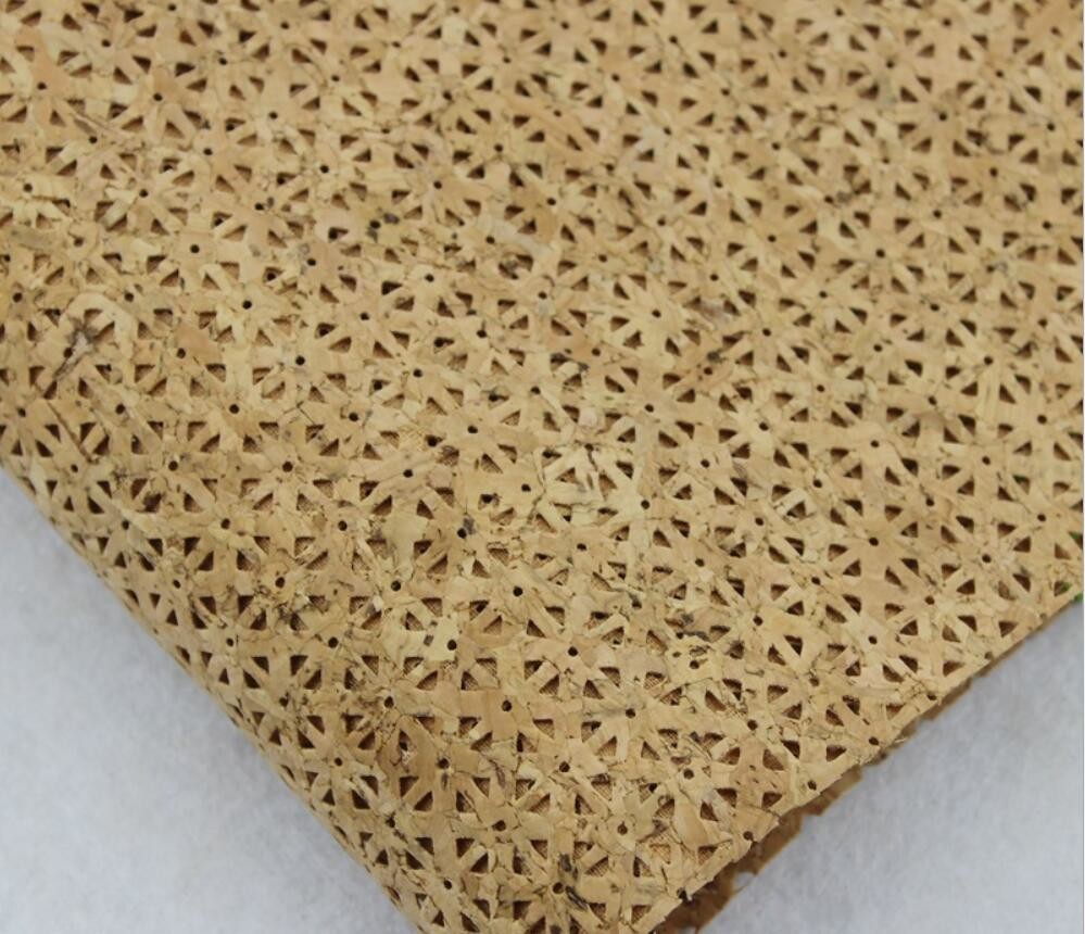 Whosale Price 1.4m Width Hollow Cork Fabric style by Yard in Nature Color for Decoration