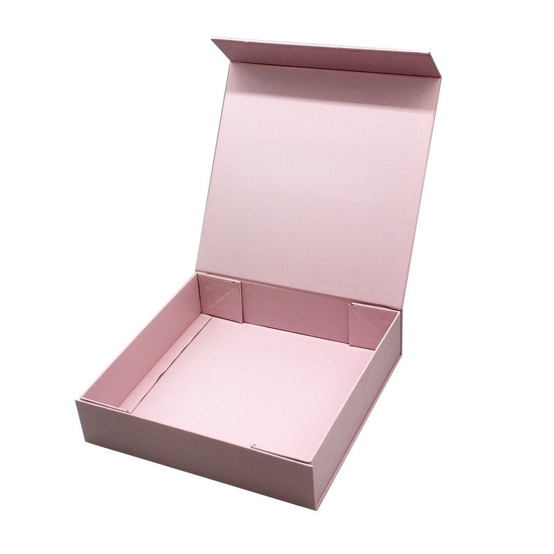 Custom Luxury White Black Pink Magnet Flap Clothing Paper Box Foldable Magnetic Closure Gift Box
