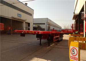 Quality 3 Axle Steel Flatbed Semi Trailer For Shipping 40ft Container Transport wholesale