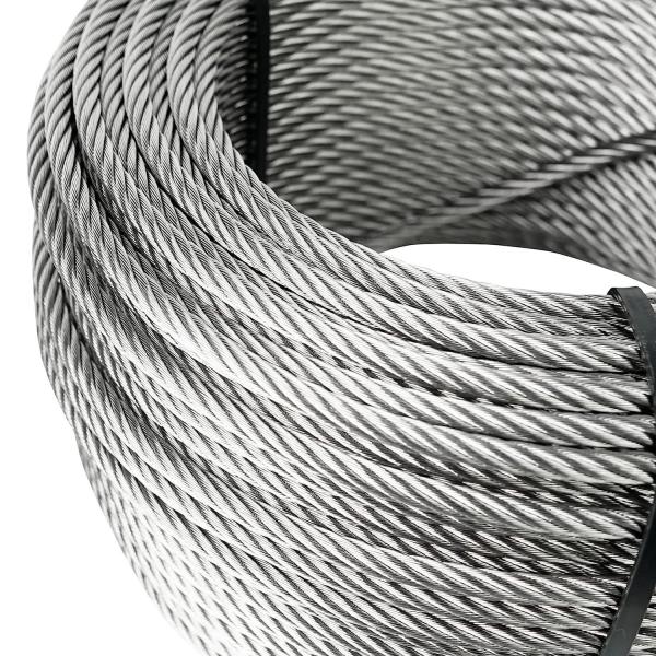 Non-coated 250FT Wire Rope Cable For Railing 7x7 7x19 1/8" Stainless Steel T316