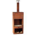 OEM ODM Outdoor Fireplace Corten Steel Chiminea 1500mm Height