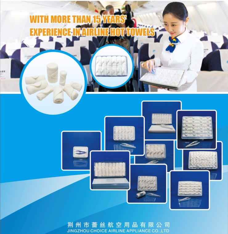 Traveling PVC Tray Airline Satin Viscose Towel