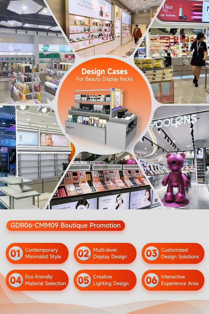 GDR06-CMM09 Retail Display Stand with 40mm Soft Film Light Box and LED Strips for Fashion Boutique