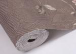 Luxury Coffee Color Country Vinyl Wallpaper With Floral Pattern for Living Room