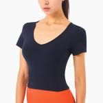Light Nuls Sexy V Neck Running T Shirt Yoga Women's Short Sleeve Athletic Tops