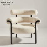 Sheepskin Fabric Single Seater Armchair Sofa Accent White Elegant 79.1cm
