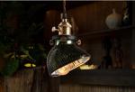 America Country Vintage Pendant Light With Glass Lampshade In Loft Industrial