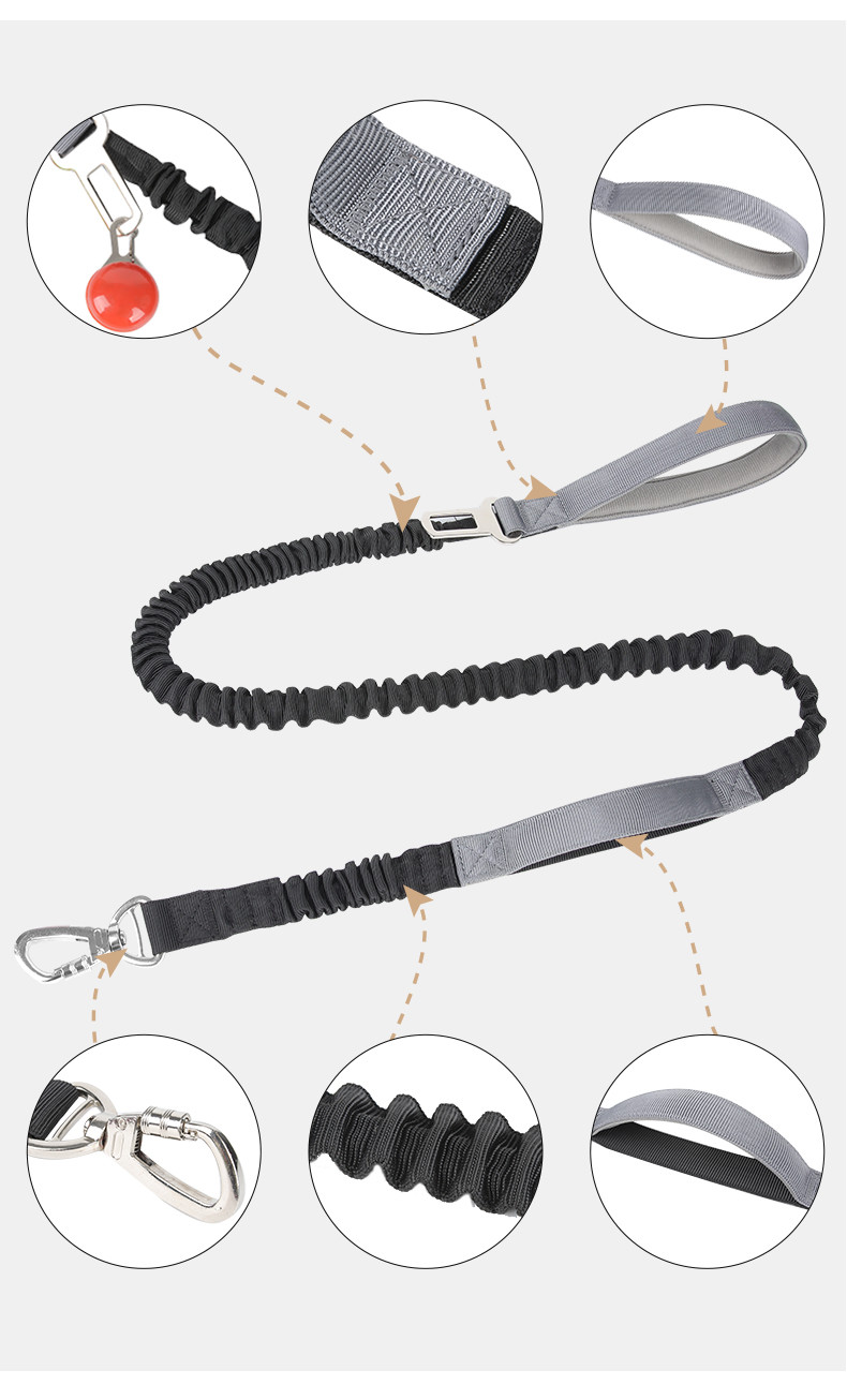Pet Multifunctional Contrasting Color Leashes Imitation Nylon Hollow Webbing Explosion Proof Dog Walking Leash