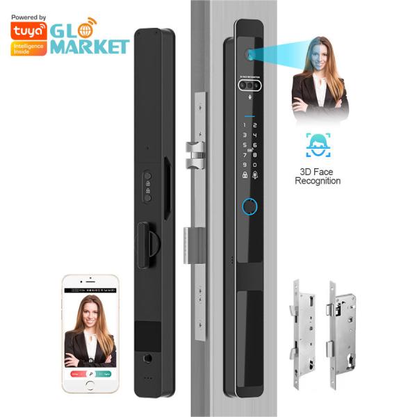 Cheap Glomarket Tuya 3d Face Cerradura Inteligente Automatic Electric Wifi Camera Fingerprint Digital Smart Door Lock for sale