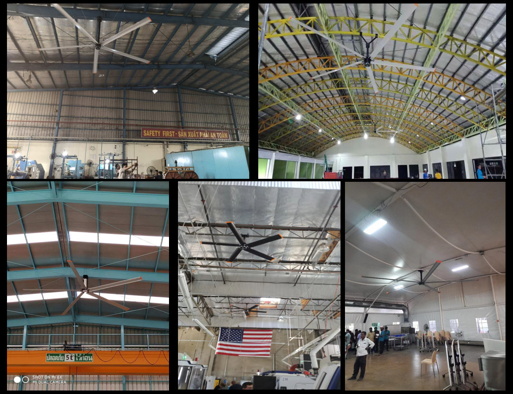7.3m Low Noise High Volume Industrial Ceiling Fans Big Air Industrial Fan