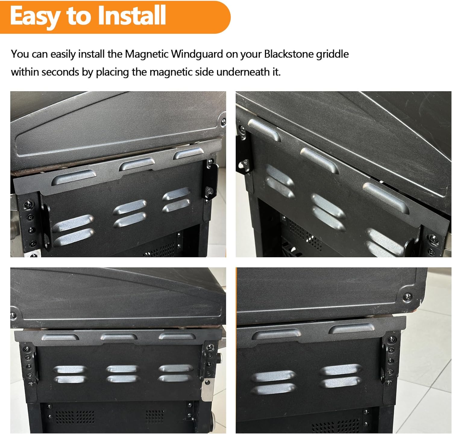 Power Coated Magnetic Wind Guards Hood and Side Shelf for Blackstone Griddle Themes