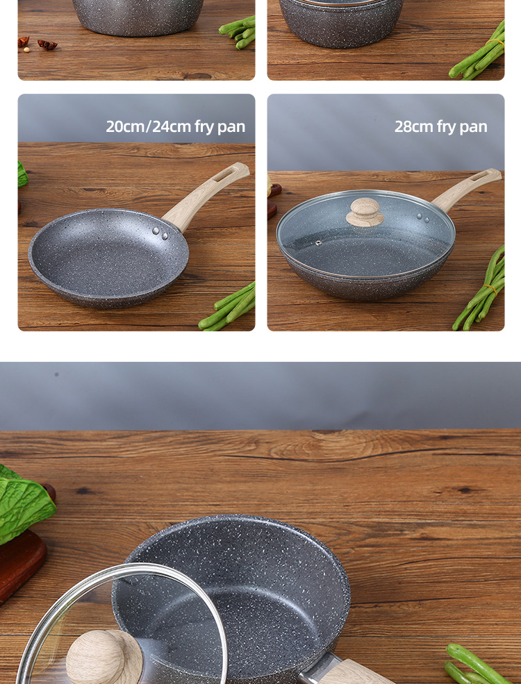 Maifan Stone Non Stick Aluminium Cookware Sets With Lid Customized Logo