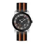 Men's Nylon Strap Large Face Watches Alloy Round Case Wrist Sports Watch