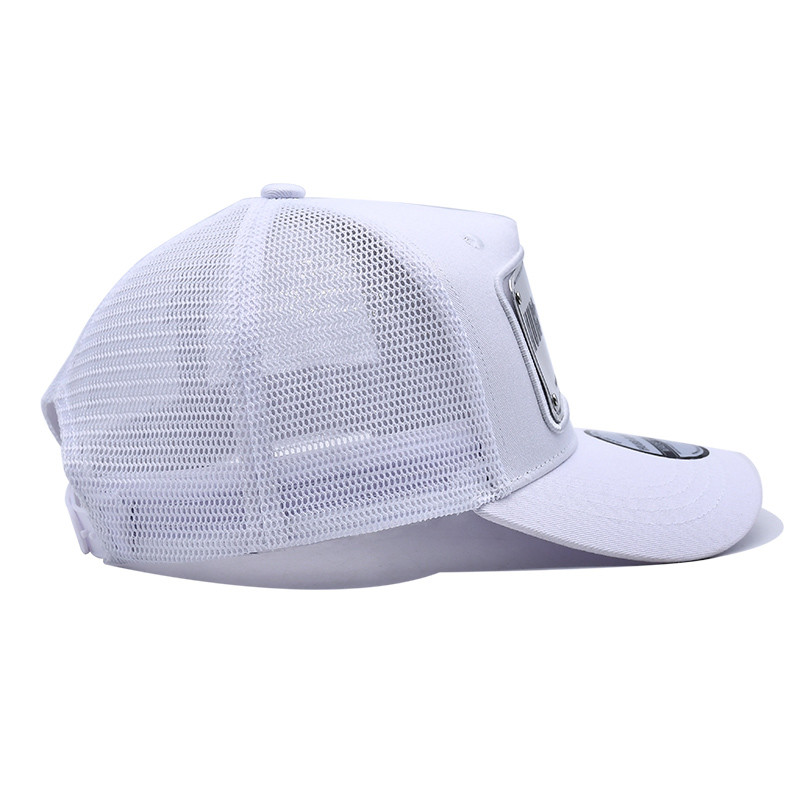 Unisex 5 Panel Trucker Cap Cotton Trucker Hats Pre Curved Visor Sweatband