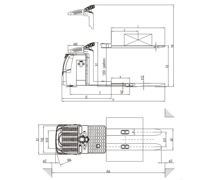 Low Level 1.2 Ton Order Picker Forklift Strong Power With Advanced AC Control