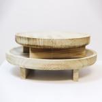 Customized Logo Acceptable Wood Stool for Baking Dishes Pans in Natural Wood