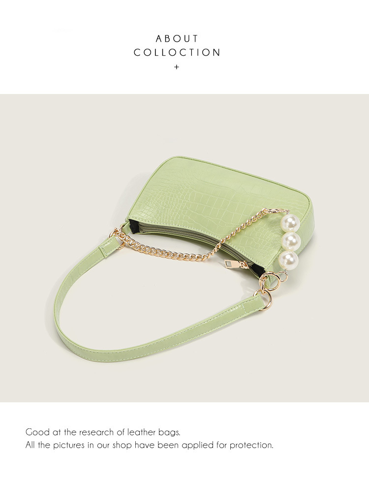 Chains Decoration Vegan Leather Women's Shoulder Purses Handbags for Everyday Wear