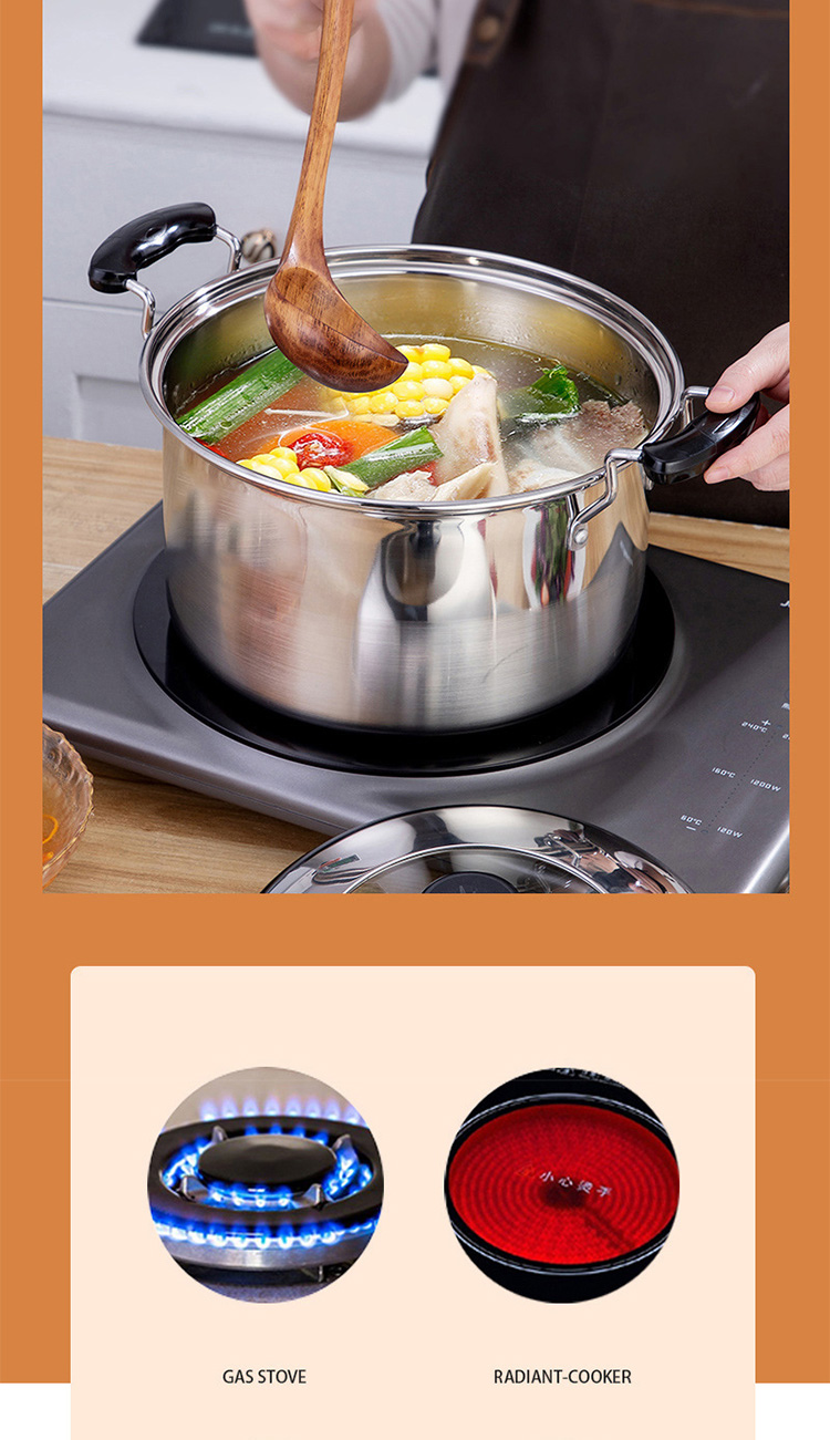 Best Sale Cooking Soup Pot Kitchen Stainless Steel Soup & Stock Pot With Visual Pot Lid