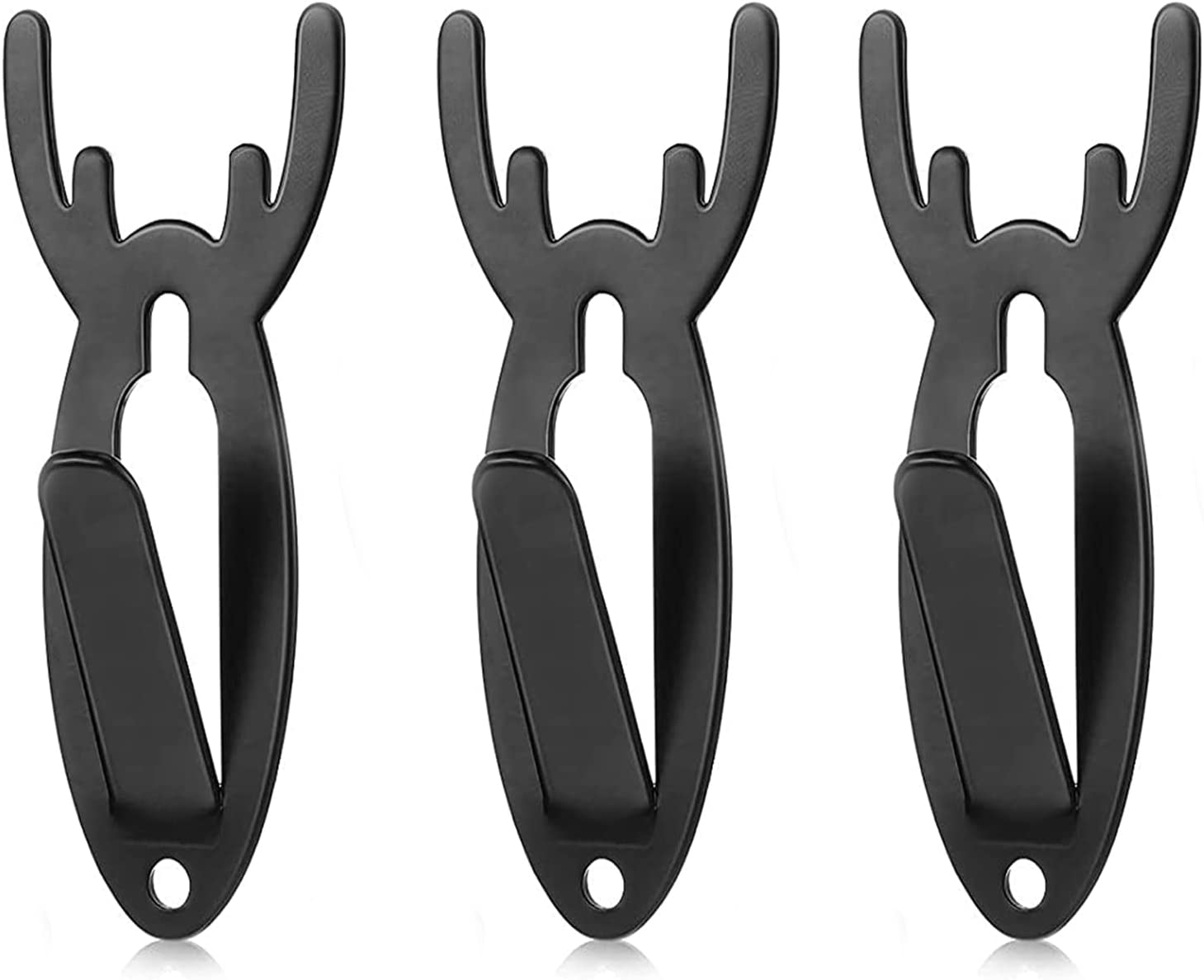 European Mount Deer Skull Large Hooks Wall Mounting Bracket Kit Black Fabric Type