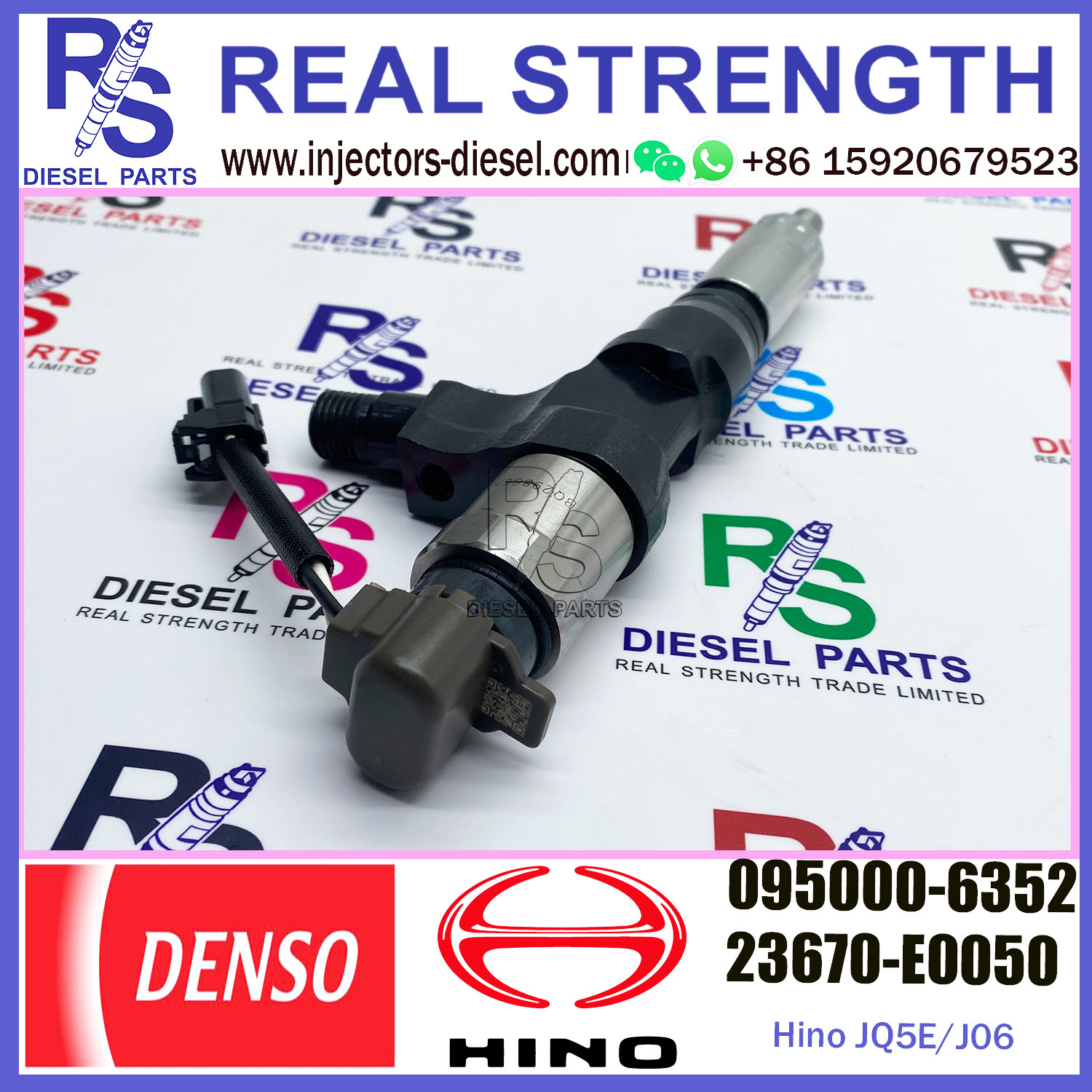 JQ5E / J06 Excavator Car Fuel Injector 095000-6353 095000-6350 095000-6352