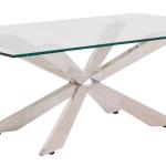 0.25CBM Modern Sofa Center Table 12mm Stainless Steel Coffee Table With Glass