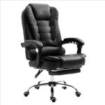 Luxury Office Black Leather Computer Chair Height Adjustment