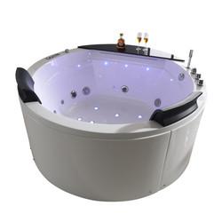 Quality Hydrotherapy Round Jetted Bathtub Air Control 2 Person Under Ground 1.7m wholesale