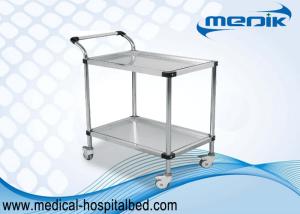Quality Detachable Double Shelves Medical Instrument Trolley With Pushing Hand wholesale