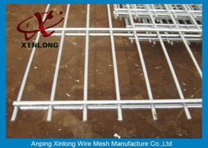Quality 6 / 5 / 6mm Galvanized Double Wire Fence For Military Base Steel Iron Material wholesale