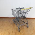 80L Galvanized Supermarket Trolleys Travellator Wheel Metal Shopping Trolley