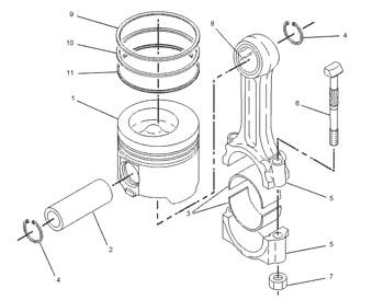 3208T34 Body Piston .040 Cylinder Liner 101-4495 Engine 320-8T34 Ring 1014495