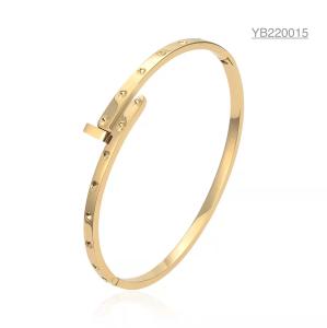 Quality Exclusive Stainless Steel Designer Jewelry Printed 18k Gold Screw Bracelet wholesale