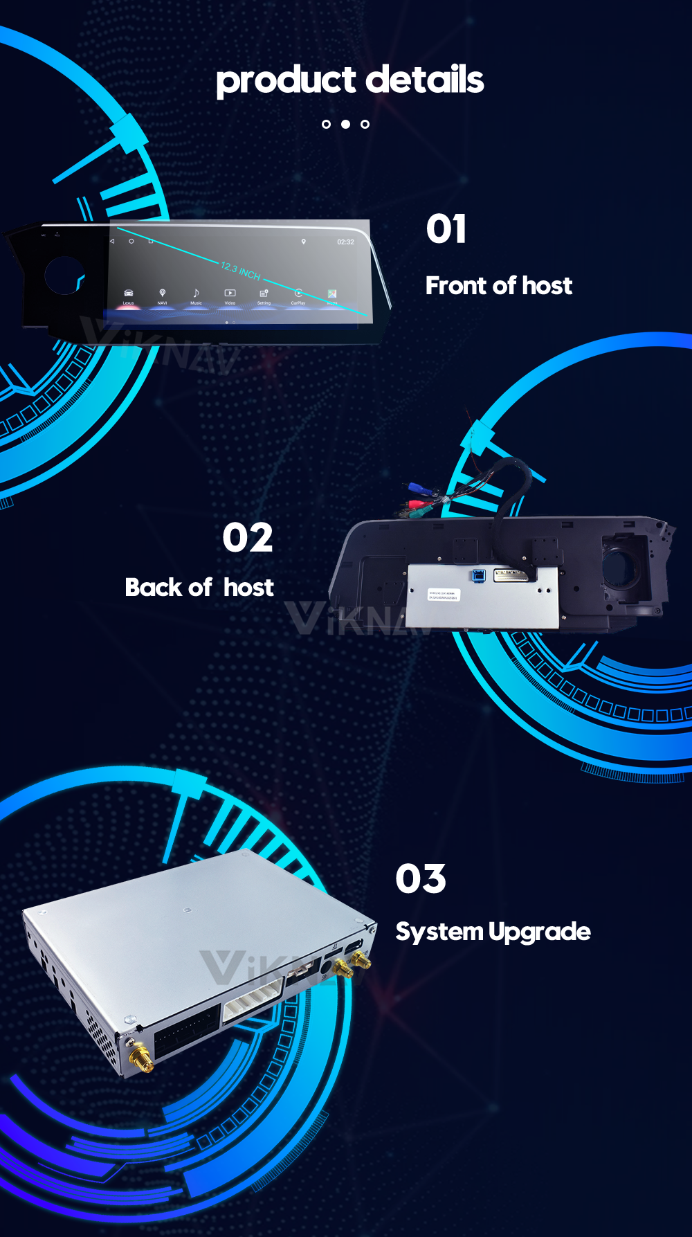 Viknav Car Radio For Lexus ES ES200 ES250 ES350 ES300h (2018-2020) 12.3 inch Video GPS Navigation Multimedia Player