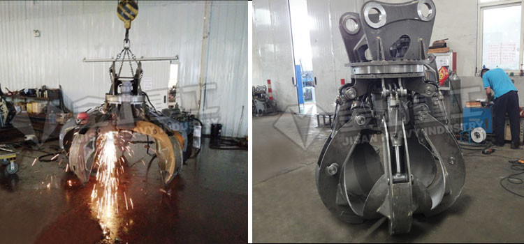 4 Tine Orange Peel Grapple Hydraulic Robust Structure Fit Hitachi ZX210 20 ton Excavator