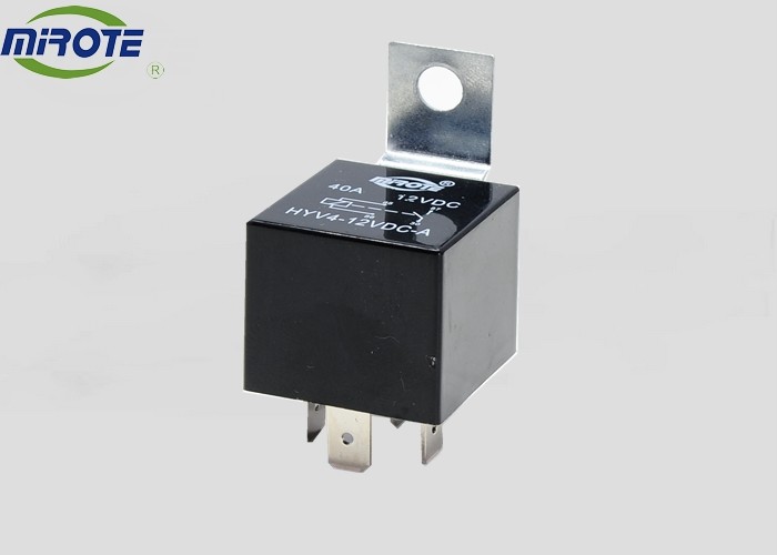 4 Terminal 40 Amp 12v Car Relay Replacement With Metal Sheet , 12 Volt 4 Pin Mini Relay
