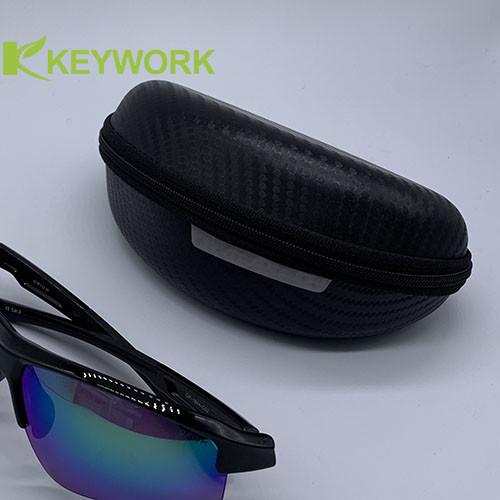 Hard Shockproof Sports Sunglasses Case EVA Zipper Rubber Handle Sports Lining
