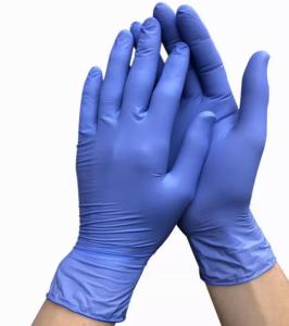 Quality Disposable Blue Nitrile Gloves with Textured Fingertips Powder Free Gloves wholesale